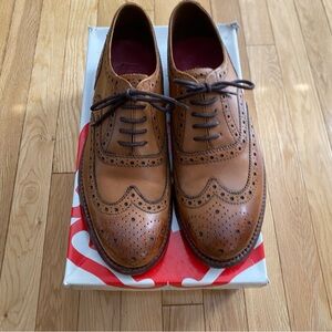 Grenson Stanley Tan Leather Brogue Shoes Men’s Size 9.5